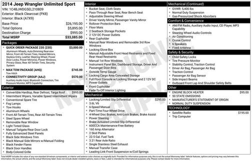 2014 Jeep Wrangler Unlimited Sport