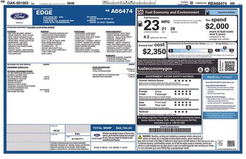 Agate Black Metallic 2024 Ford Edge SEL
