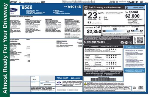 Oxford White 2024 Ford Edge SEL