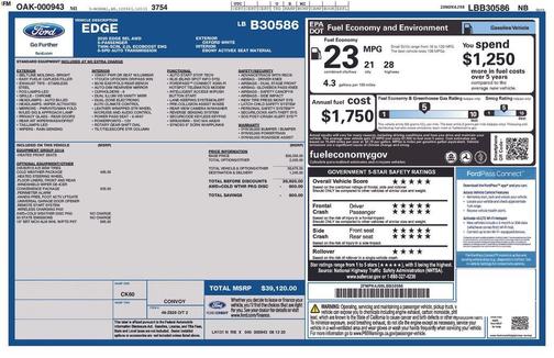 Oxford White 2020 Ford Edge SEL