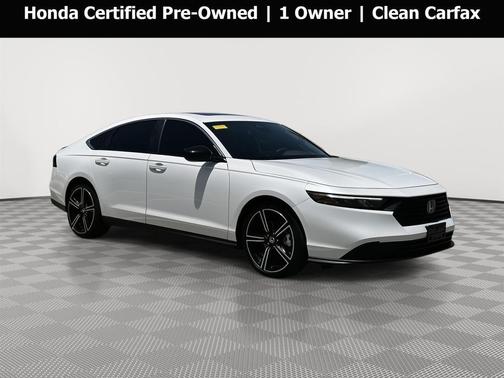 Platinum White Pearl 2025 Honda Accord Hybrid Sport