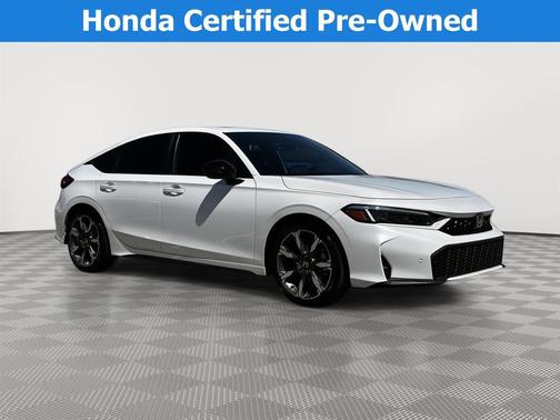 Platinum White Pearl 2026 Honda Civic Hybrid Sport Touring