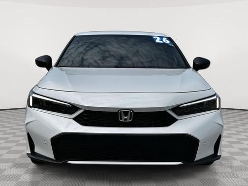 Platinum White Pearl 2026 Honda Civic Hybrid Sport Touring