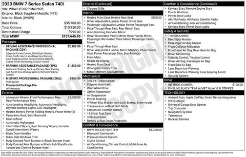 Black Sapphire Metallic 2023 BMW 740 i