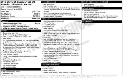 2016 Chevrolet Silverado 1500 WT