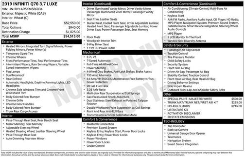 2019 INFINITI Q70 3.7X LUXE