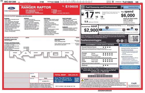 Oxford White 2026 Ford Ranger Raptor