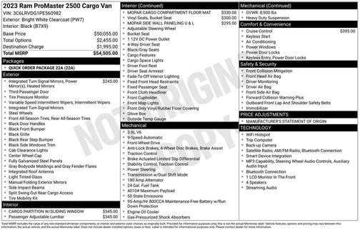 Bright White Clearcoat 2023 RAM ProMaster 2500 High Roof