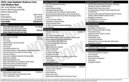 2022 Jeep Gladiator Rubicon