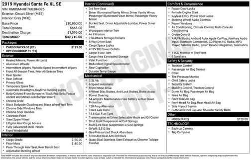 2019 Hyundai Santa Fe XL SE