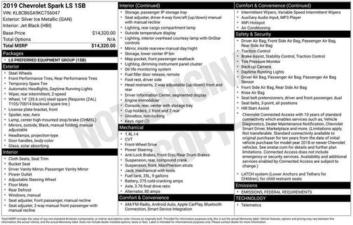 2019 Chevrolet Spark LS