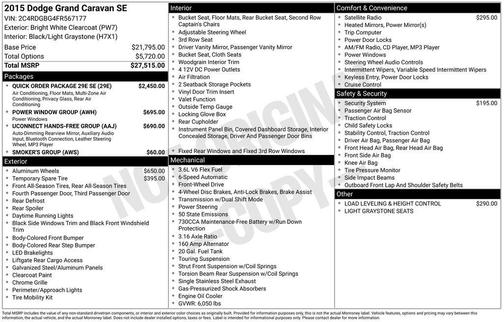 2015 Dodge Grand Caravan AVP/SE