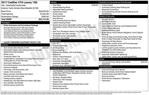 2017 Cadillac CT6 3.6L Luxury