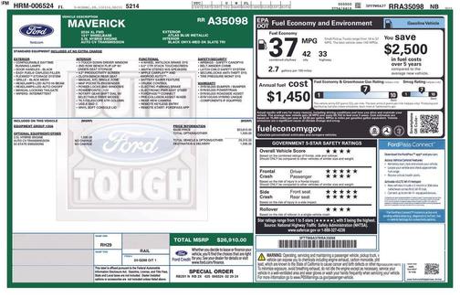 Atlas Blue Metallic 2024 Ford Maverick XL