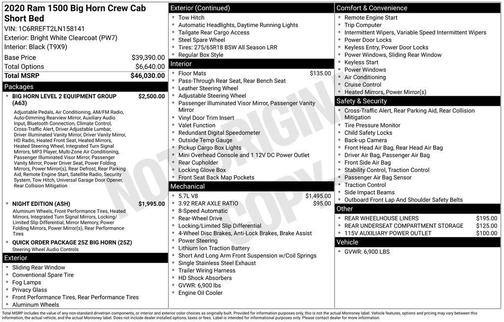 2020 RAM 1500 Big Horn