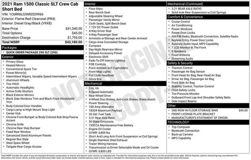 2021 RAM 1500 Classic SLT