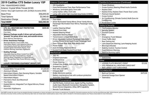 2019 Cadillac CTS 3.6L Luxury