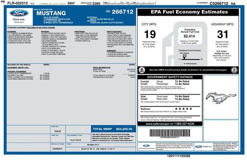 2012 Ford Mustang V6