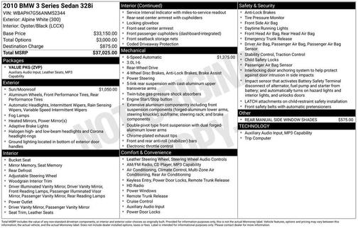 Alpine White 2010 BMW 328 i