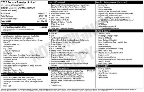 2025 Subaru Forester Limited