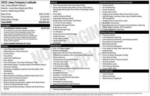 Laser Blue 2023 Jeep Compass Latitude