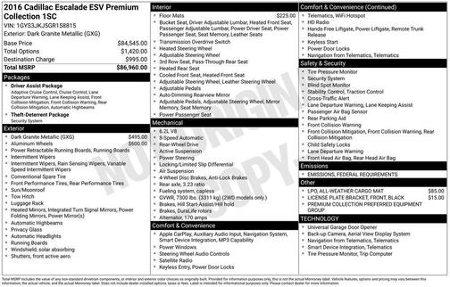 2016 Cadillac Escalade ESV Premium