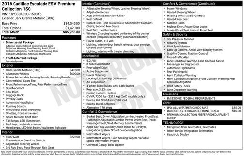 2016 Cadillac Escalade ESV Premium