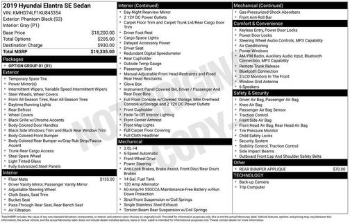 2019 Hyundai ELANTRA SE