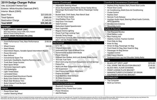 2019 Dodge Charger Police