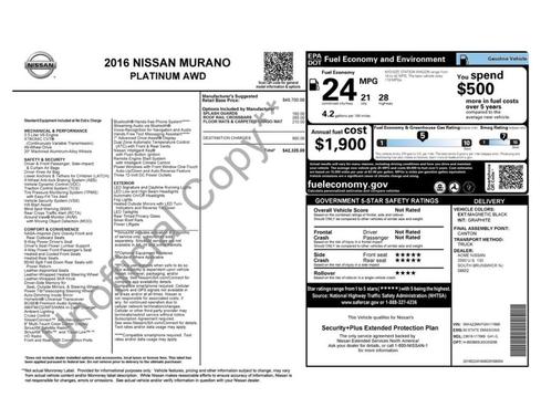 2016 Nissan Murano Platinum