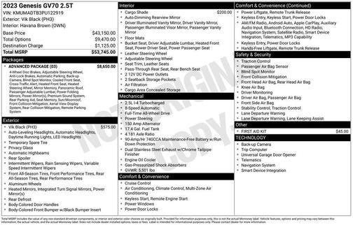 Vik Black 2023 Genesis GV70 2.5T