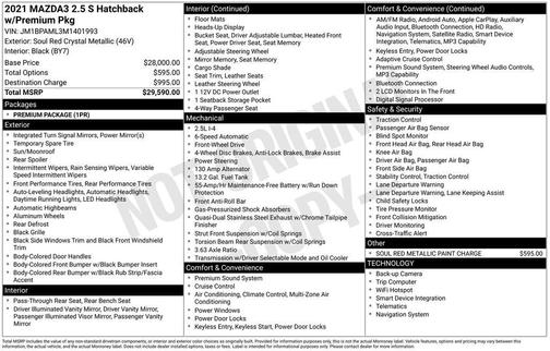 Soul Red Crystal Metallic 2021 Mazda Mazda3 FWD w/Premium Package