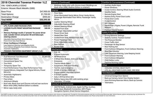 2018 Chevrolet Traverse Premier