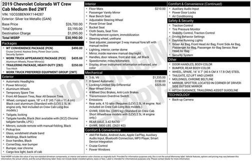 2019 Chevrolet Colorado WT