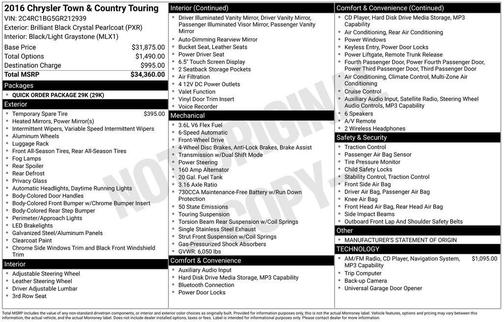 2016 Chrysler Town & Country Touring