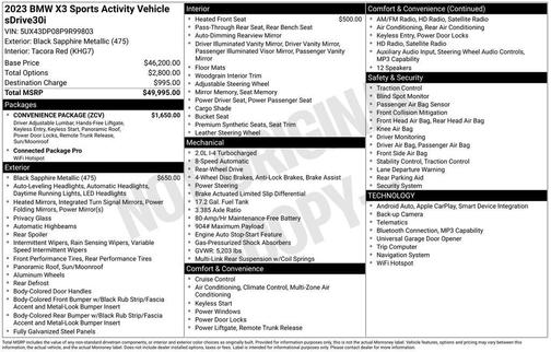 2023 BMW X3 sDrive30i