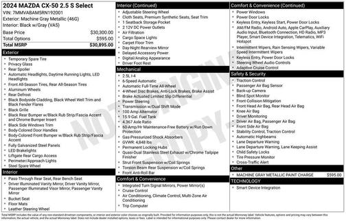 2024 Mazda CX-50 2.5 S Select Package