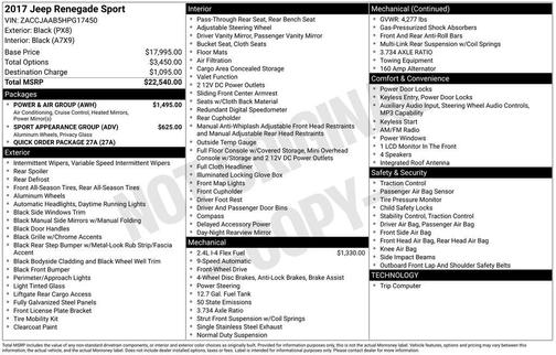 2017 Jeep Renegade Sport