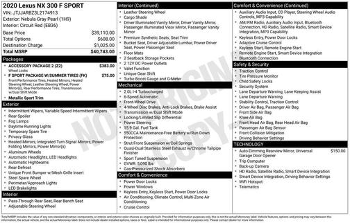 Gray 2020 Lexus NX 300 F Sport