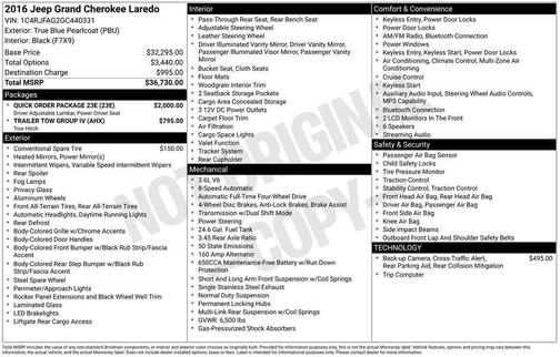 2016 Jeep Grand Cherokee Laredo