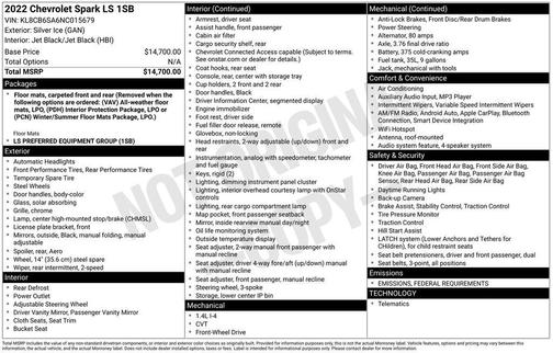 2022 Chevrolet Spark LS