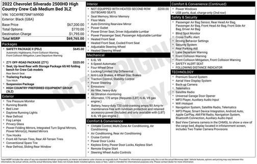 Black 2022 Chevrolet Silverado 2500 High Country