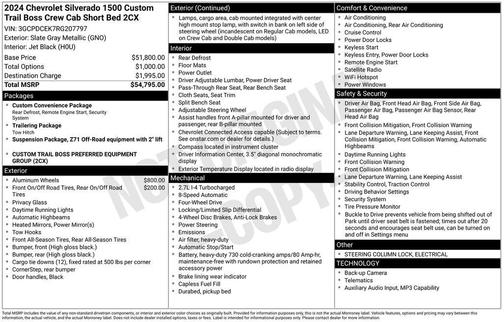 2024 Chevrolet Silverado 1500 Custom Trail Boss