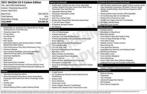 2021 Mazda CX-9 Carbon Edition