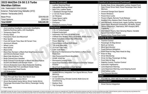 2023 Mazda CX-50 2.5 Turbo Meridian Edition