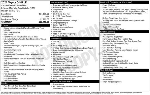 2021 Toyota C-HR LE