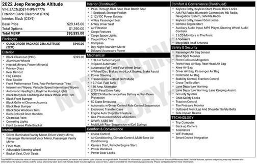 2022 Jeep Renegade Altitude