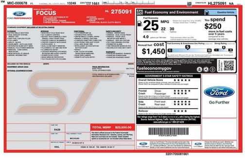 Oxford White 2017 Ford Focus ST Base