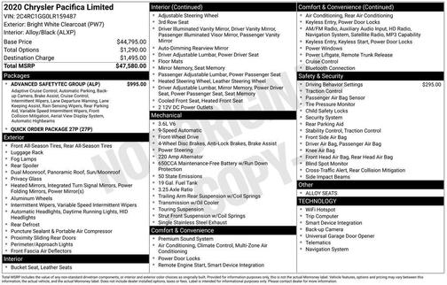 2020 Chrysler Pacifica Limited
