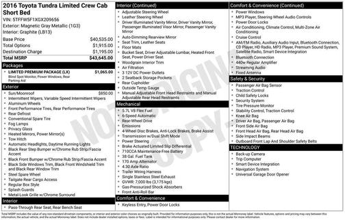 2016 Toyota Tundra Limited